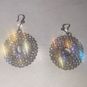 Elegant Silver Crystal Earrings